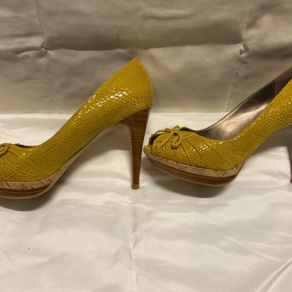 Moda Spana Pippy, Yellow, Faux snakeskin, 6.5 M - Picture 5 of 7